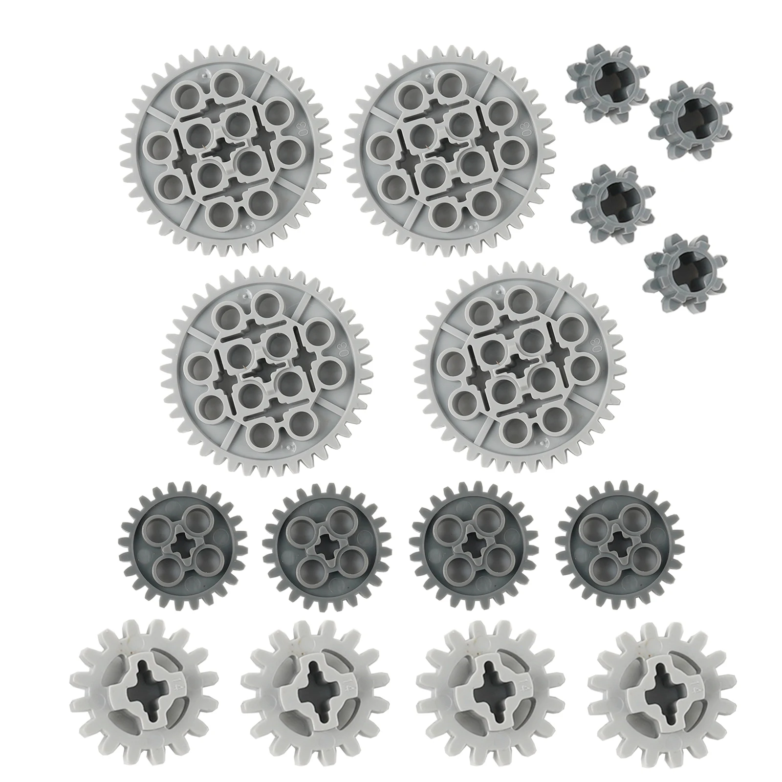 16PCS Tooth Gear MOC Technical 8/16/24/40 Gears Pack Compatible with legoeds Building Block 10928 94925 3648 3649 Assortment Kit