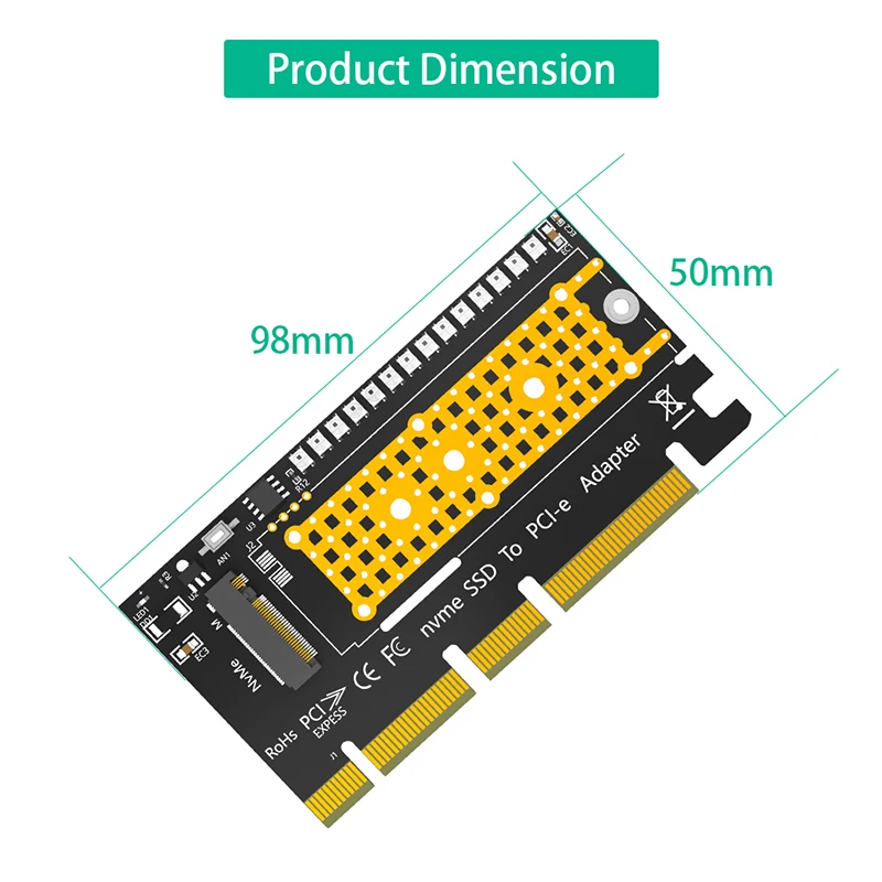 M2 ssd adapter m.2 nvme to pci express x4/x8/x16 riser karte mit 3528 bunter blitz led unterstützung 2230 2242 2260 2280 m2 nvme ssd