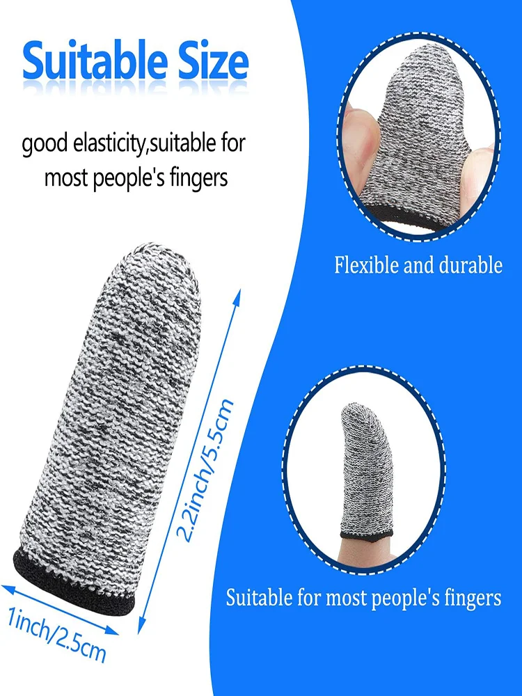 5/10 PCS Finger Cots Cut Resistant Protector Finger Covers Sleeve for Anti Cuts for Kitchen Work Sculpture Anti-Slip Reusable