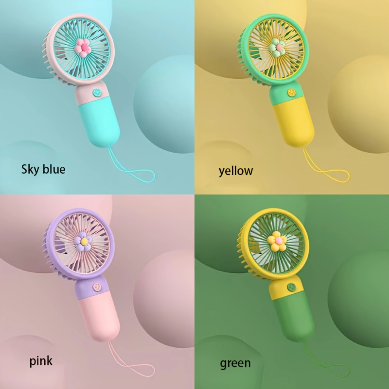 Portable Usb Rechargeable Mini Fan With Led Night Light - Lightweight, Handheld Design For Office, Outdoor, Travel & Camping - S