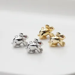 4pcs Dainty Animal Rabbit Charms for Jewelry Making Findings Pendants 14k Gold Plating Brass Accessories 13*9mm