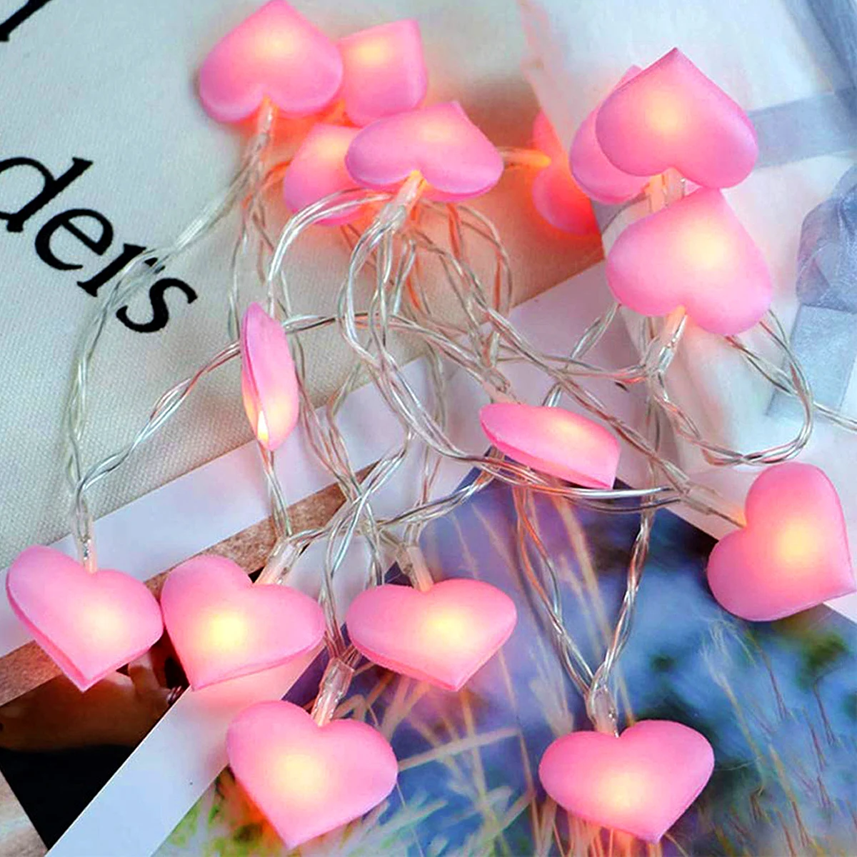 20leds LED Love Heart String Night Fairy Lights Christmas Wedding Birthday Party Home Decoration Fairy Tale Garland Lights Lamp