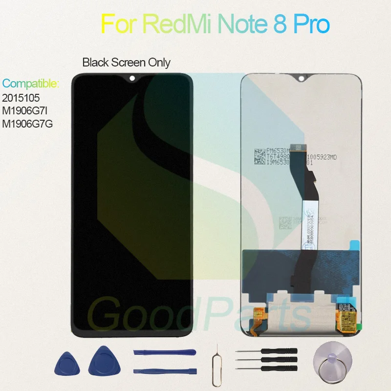 Test Before Ship For RedMi Note 8 Pro Display Touch Screen Digitizer Panel Assembly Lcd Screen 2015105, M1906G7I/G Note 8 Pro Sc