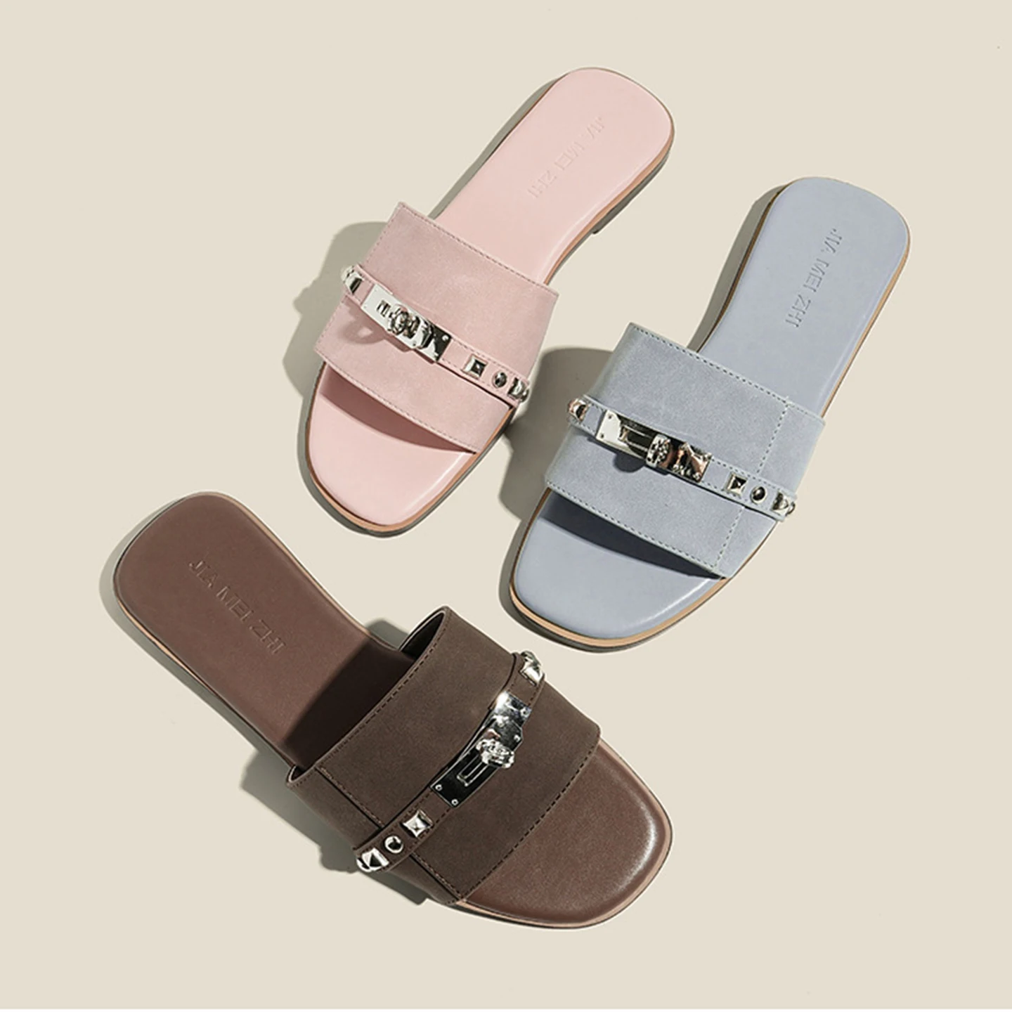 

Женские тапочки в новом французском стиле, с мягкой подошвой, противоскользящие, универсальные, модные, повседневные, подходят для путешествий и отдыха, плоская подошва.