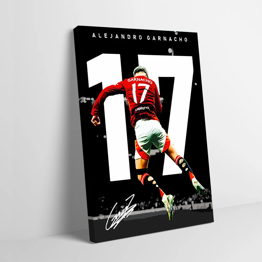 Alejandro Garnacho Soccer Player Printing Poster Custom Pictures Wall Art Canvas Painting Gift for Room Ornaments Bathroom Decor