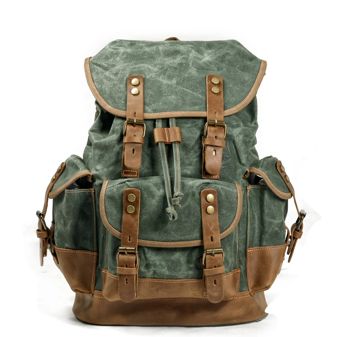 Imagem -06 - Grande Capacidade Mochila de Viagem Bolsa Montanhismo Mochila Masculino Bagagem Encerado à Prova Impermeável Água Lona Bolsas Ombro para Homens Mochilas