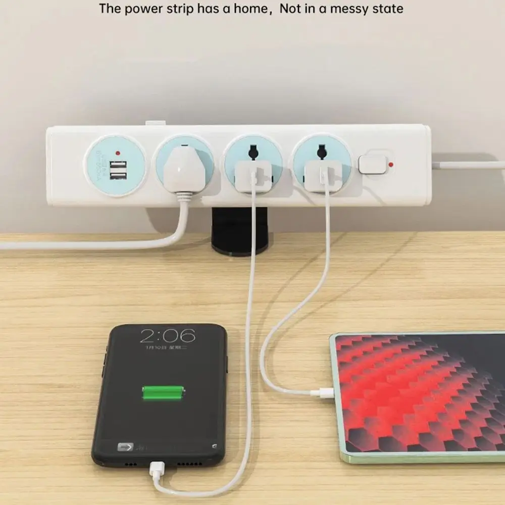 

Clamp on Under Desk Power Strip Holder Adjustable Clamp No-Drill Cable Management Tray Removable Easy To Install