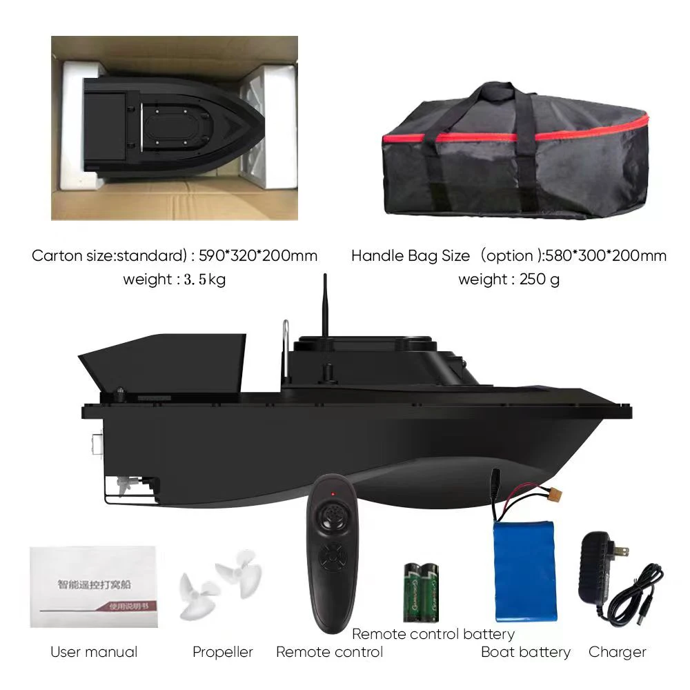 Remote Control Fishing Bait Boat, Large Battery, Strong Power, Dual Motor, One-Key Pull Net, Outdoor Toys, RC