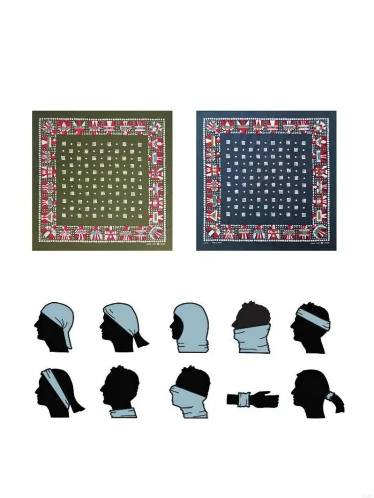 Paisleys Pattern Square Scarf Lightweight Headscarf Quick Drying Handkerchief for Head and Neck Accessories 6XDA