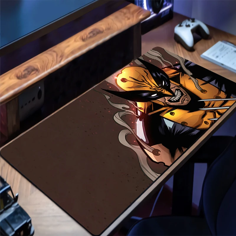 แผ่นรองเมาส์ M-marvel W-wolverine แผ่นรองโต๊ะอนิเมะ แผ่นรองเล่นเกม แผ่นรองเมาส์สำหรับเล่นเกม แผ่นรองคีย์บอร์ดสำหรับคอมพิวเตอร์และสำนักงาน
