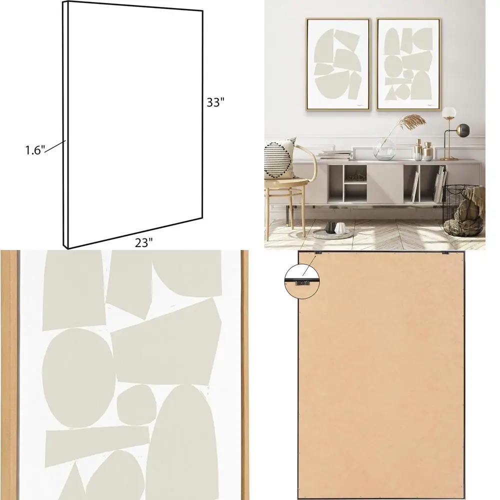 

Kate and Laurel Sylvie II, 23x33 Neutral-Toned Abstract Canvas Art for Wall Decor