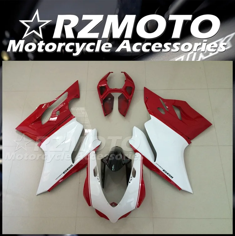 4Gifts New ABS Motorcycle Fairings Kit Fit for Ducati 899 1199 Panigale s 2013 2014 2015 12 13 14 15 16 Bodywork set Red White