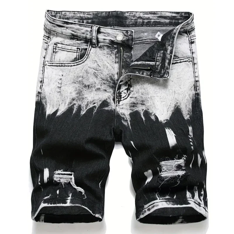 Summer New Slim Stretch Men Short Jeans Fashionable Retro Do Design Denim Shorts Streetwear 98% Cotton Cargo Shorts Male