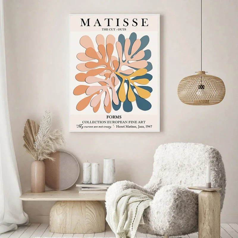 حائط لوح رسم صورة فنية ماتيس المشارك المشهد زهرة المشارك وصناعة الطباعة الشمال غرفة المعيشة ديكور المنزل #3