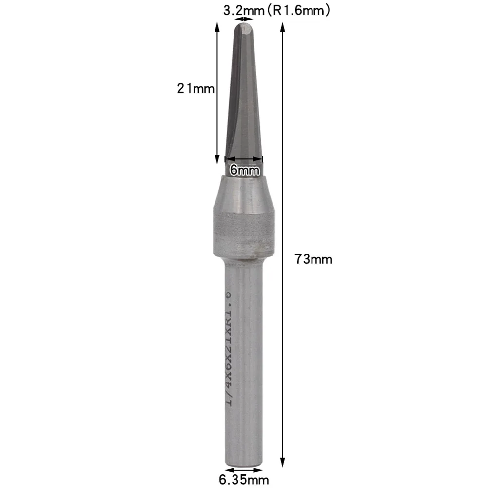 TCT V-Shaped Grooving Router Bit 73mm With Rounded Bottom For Wood Bending And Precise Slotting In Solid Wood Or Plywood