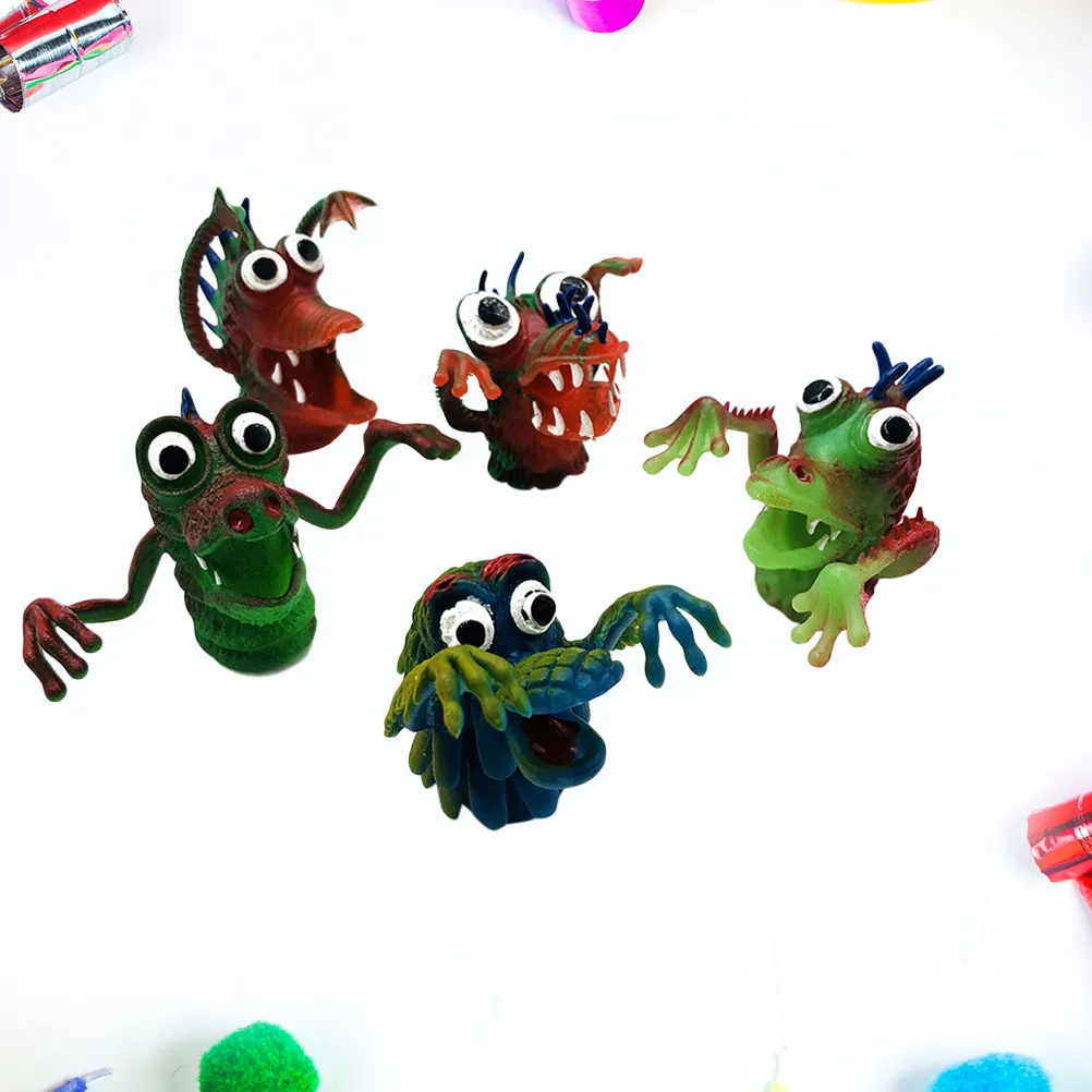 5Pcs Eco Friendly Silicone Animal Finger Puppets for Toddlers Story Time Play Creative Preschool Development