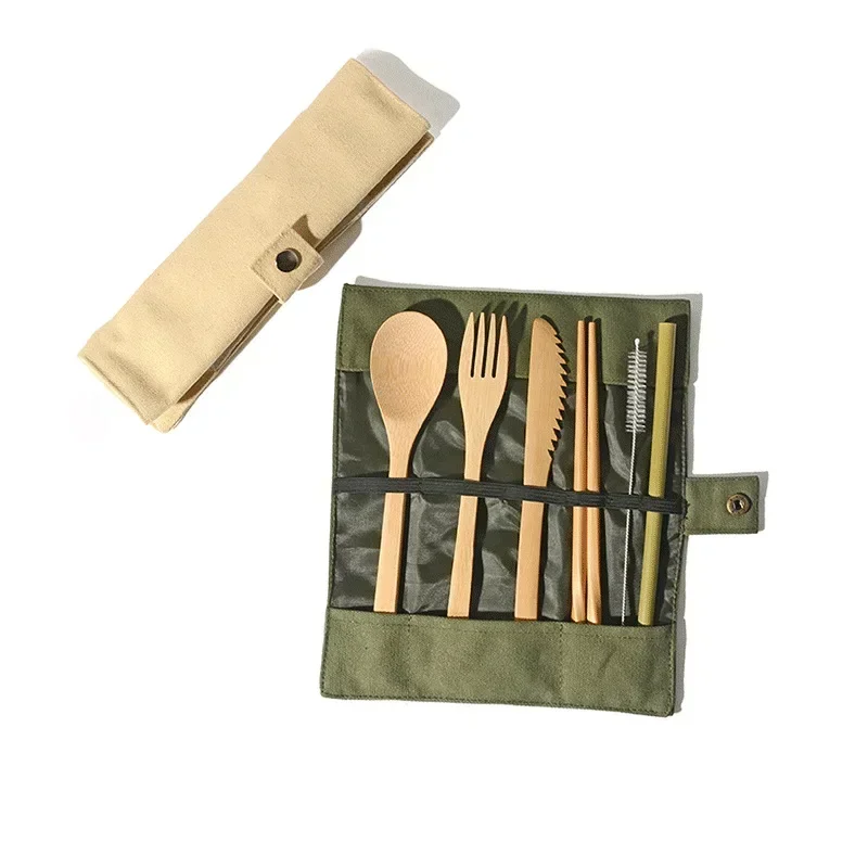 

Outdoor travel camping portable tableware set household bamboo knife fork spoon chopsticks set