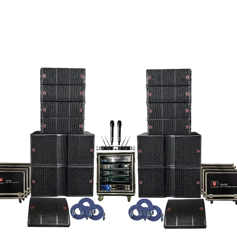 Complete Dual 10 Inch Line Array Speaker Set Professional Sound System for Large Events