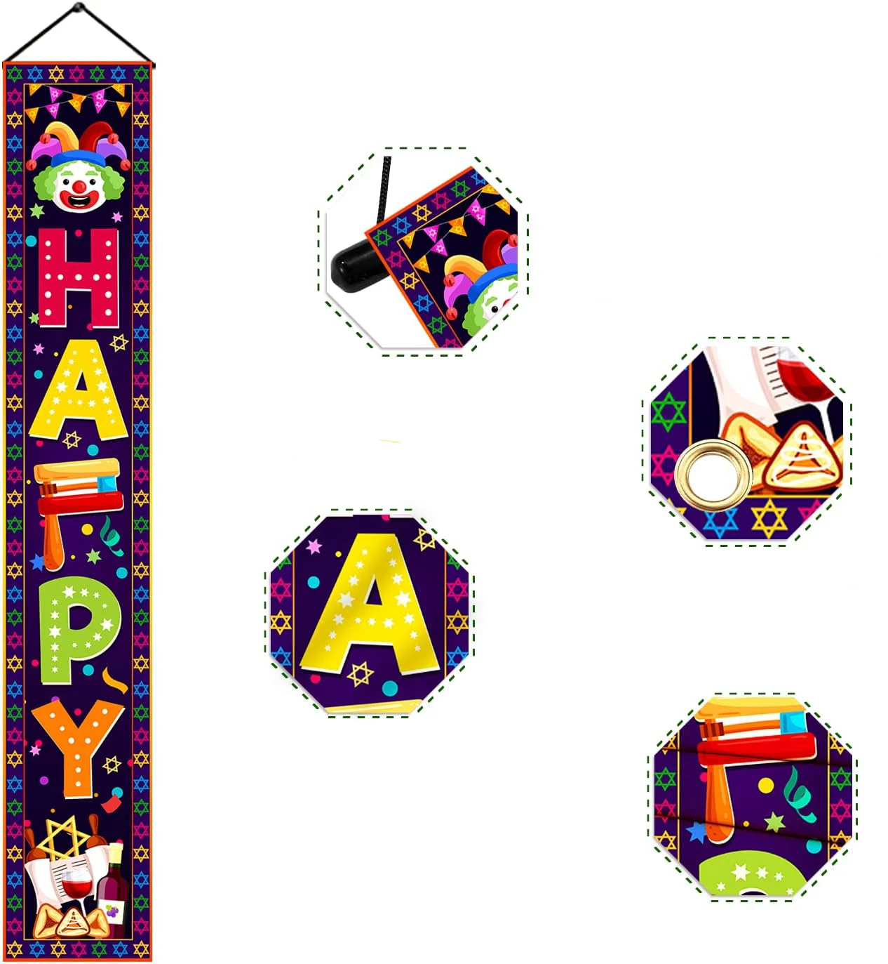 Happy Purim Decorations Porch  - огляд і ціна Home Security Yard Sign