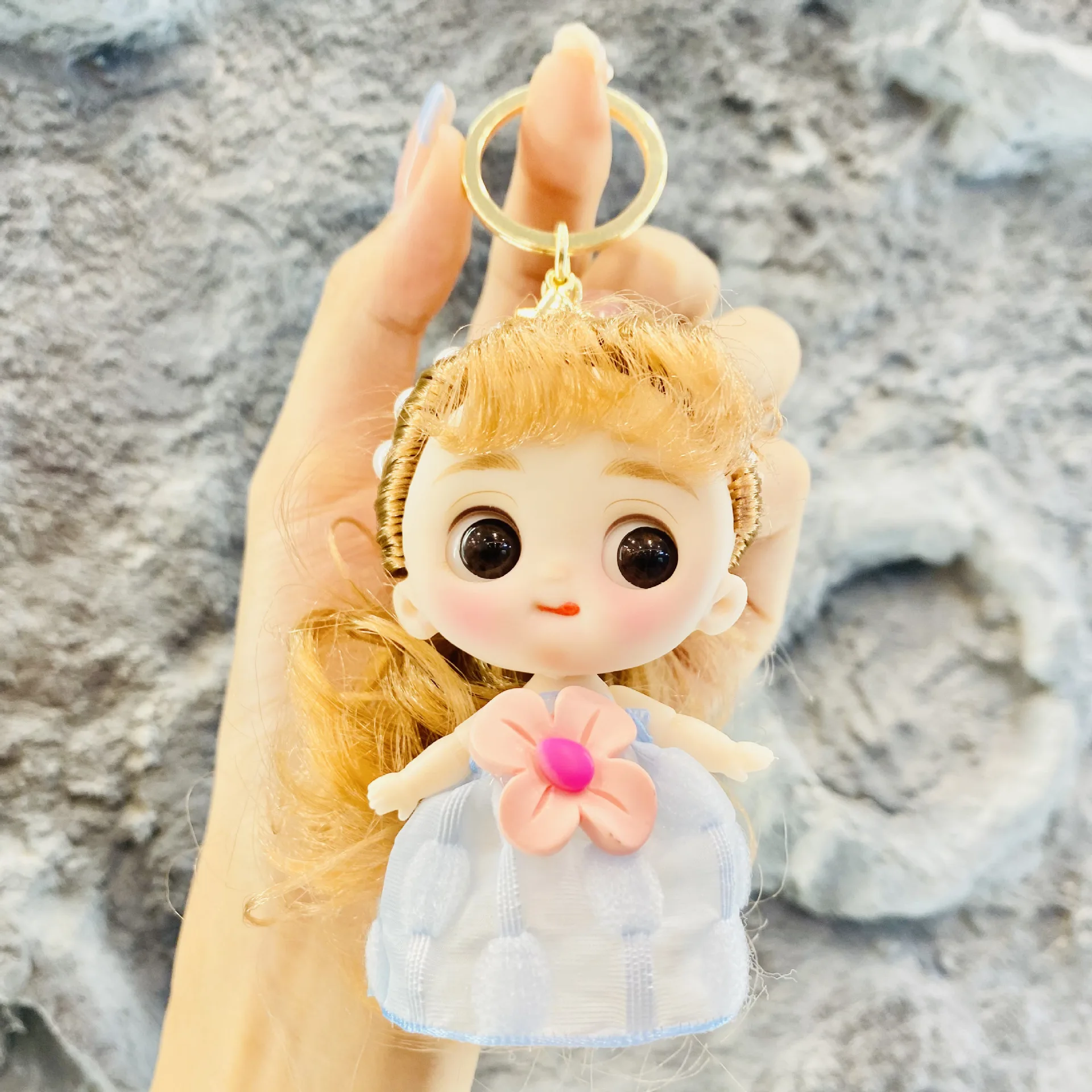 Girl Princess Doll Toy Keychain Pendant Cute Flower Doll Accessories Bag Decoration Head Hands And Feet Movable Play House Toys