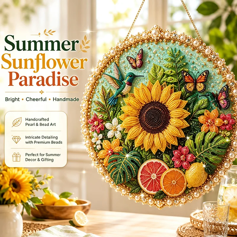 Seasons & Holiday Pearl Art Hanging Wreath DIY Bead Wreath Kit With Pumpkins Festive Wall Decor For Home & Holiday Celebrations