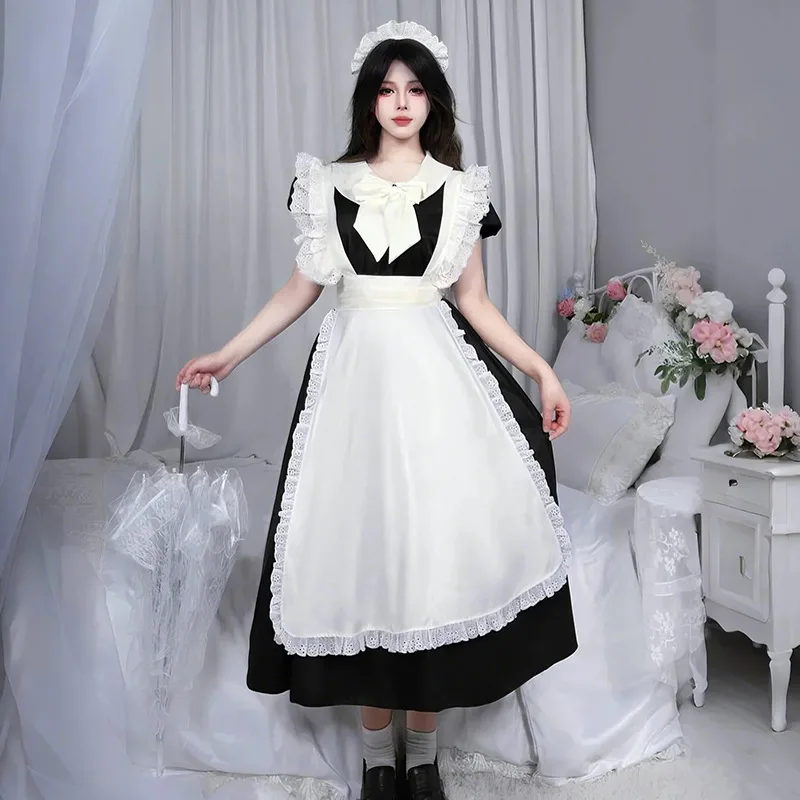 

Female Japanese Costume Cosplay Lolita Maid Traditional Classical Long Dress Theme Party Role Playing Suits