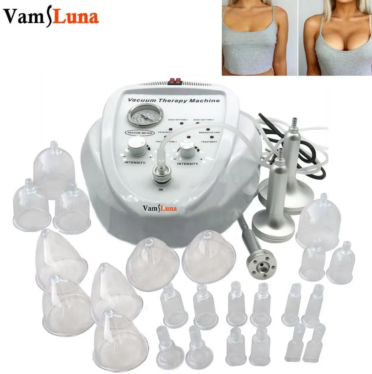 

Vacuum Therapy Treatment Machine For Slimming Lymphatic Drainage, Breast Chest Massager Enlargement Enhancement & Butt Lifting