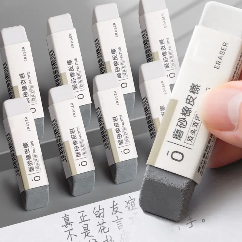 10Pcs No‑Trace Matte Erasers, Dual‑Head Eraser for Pencil & Pen, Clean Smudge‑Free Eraser Stationery Supplies