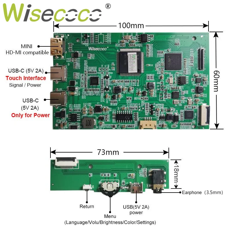 7 pollici 1920x1080 FHD LCD Landscape Display in-cell capacitivo touch MIPI Control Board