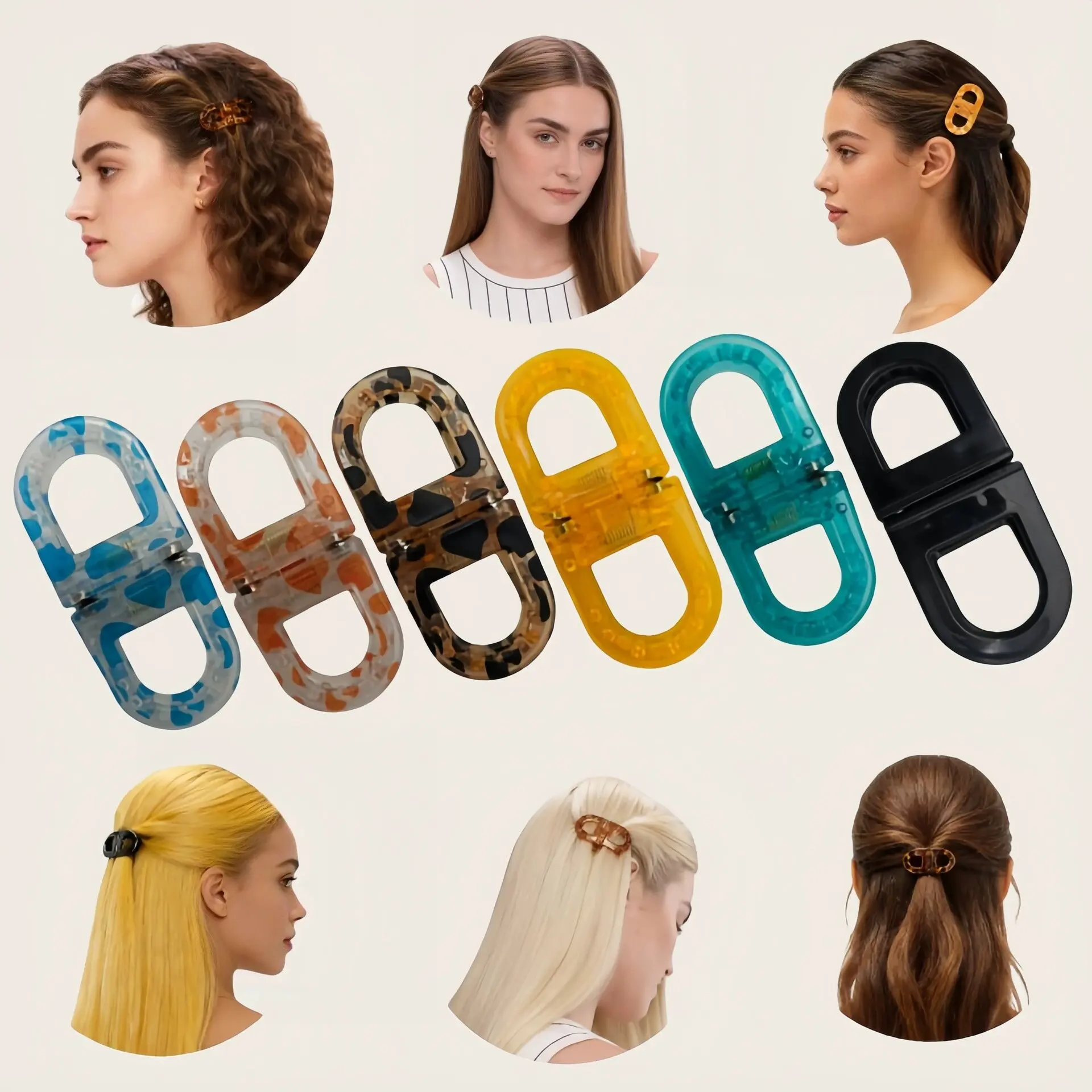 

Умная магнитная заколка для волос Lystrfac для женщин и девушек, простая модная заколка-зажим, аксессуары для волос