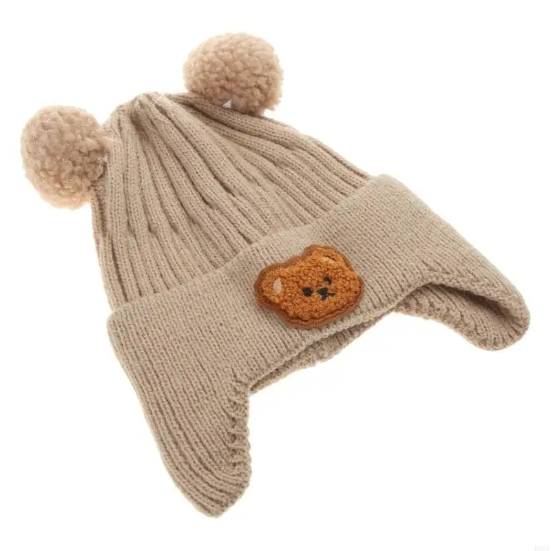 

E06F Toddler Winter Hat Baby Boys Girls Bear Beanie Kids Winter Autumn Hat