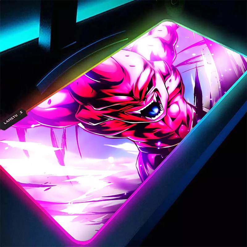 RGB Mouse Pad 90x40cm DBZ Dragon Ball Majin Buu Gamers pc Computer Extended Game LED Mousepad Desk Mat Keyboard Backlight Carpet