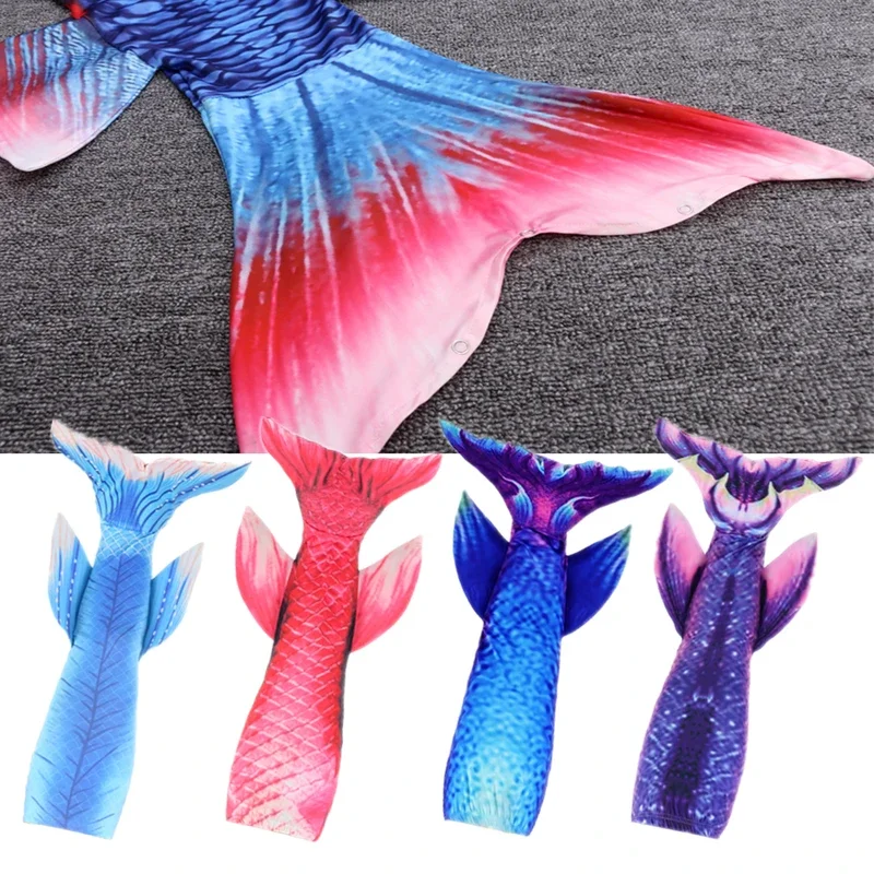 3-12 Years Girls Mermaid Tail Costume Swimsuit Fish Scale Swimming Bathing Suit Beach Pool Party Children Cosplay Dress Up