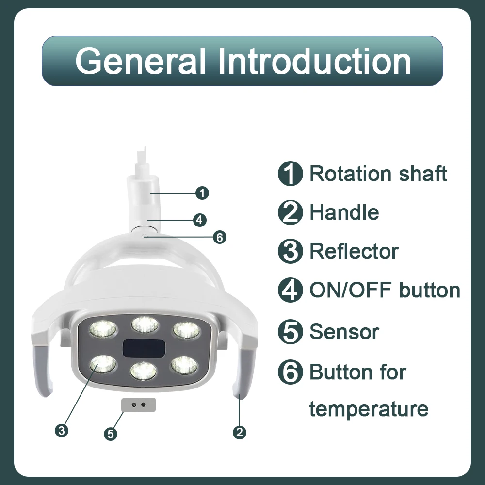 Стоматологическая лампа с 6 светодиодами