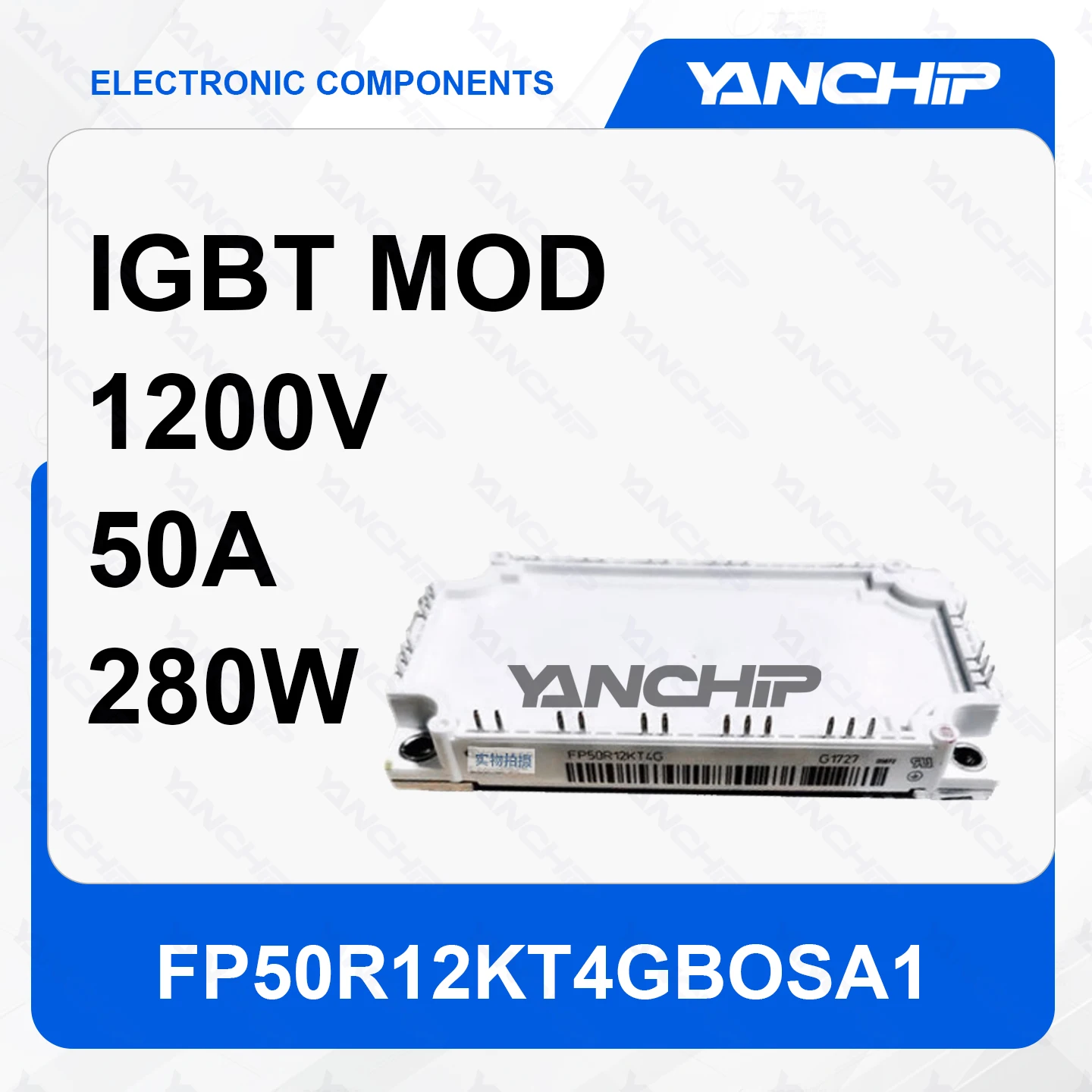

IGBT Module FP50R12KT4GBOSA1 Trench Field Stop Three-Phase Inverter 1200V 50A 280W Base Mount 2.15V @ 15V，50A 2.8 nF @ 25 V