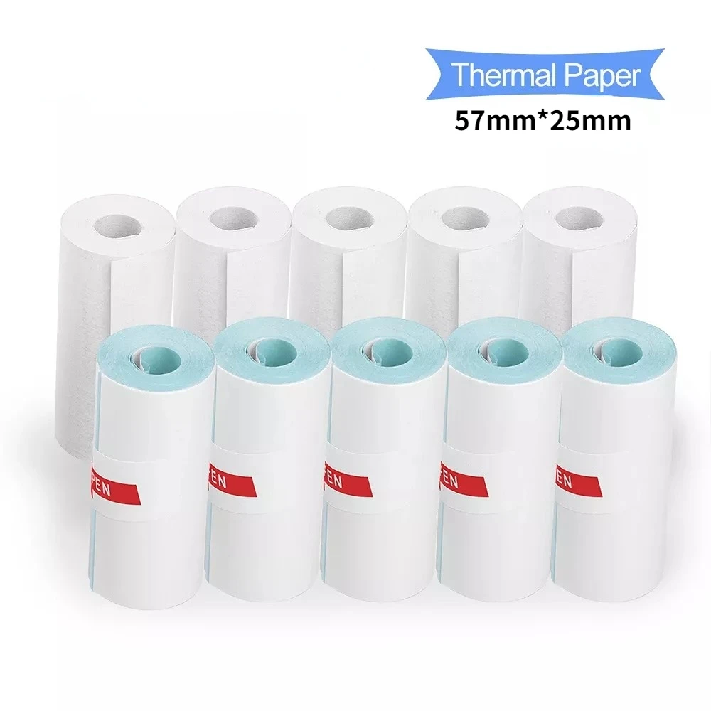 

5/10/20Rolls 57*25mm Thermal Paper White Children Camera Instant Print Kids Camera Printing Paper Replacement Accessories Parts