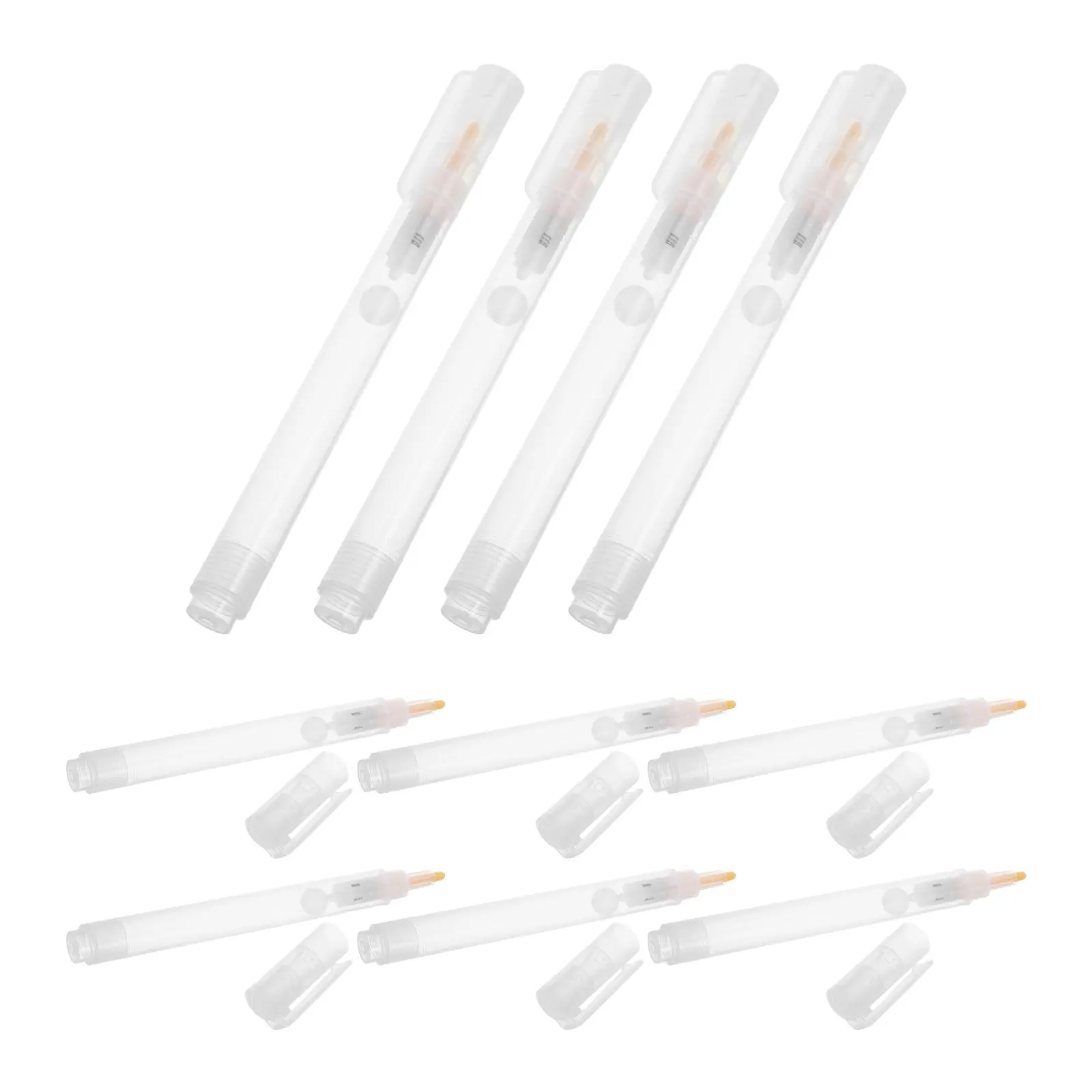 10Pcs Clear Refillable Marker Tubes Empty Plastic Marker Body for Paint Pen Sketch Paper Drawing DIY Reusable