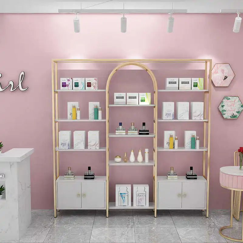 custom.Custom Cosmetic Shelves Display Cabinet Stand and Makeup Display Wall Showcase Retail Makeup Store