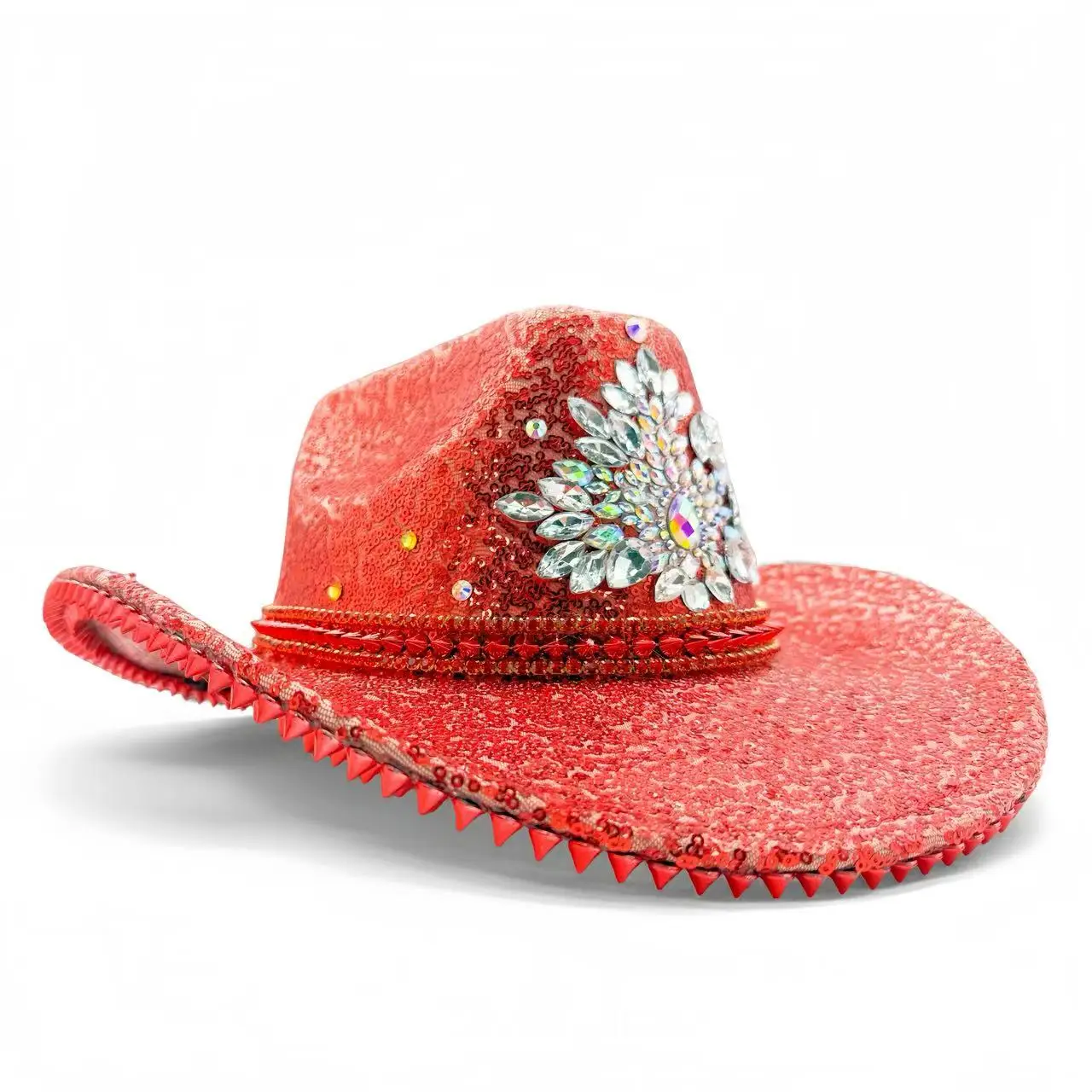 HongLuan Glitterkostuumhoed Volwassene & Cowboyhoeden Strass voor dames, Cowboy Cosplay Vrouwelijke accessoires & Cowgirl Cap