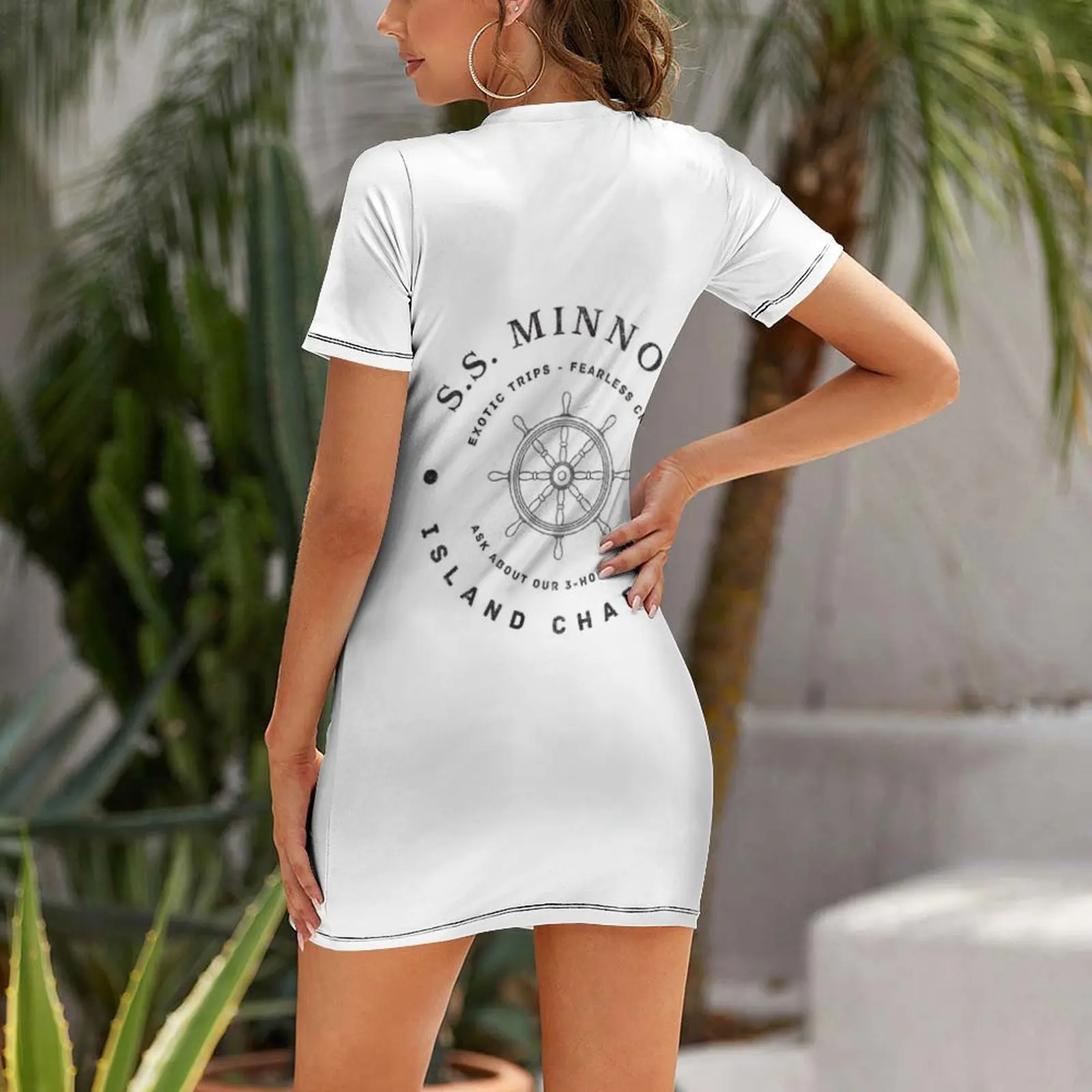 S.S. Minnow Island Charter - modern vintage logo Short Sleeved Dress summer dress womens 2025 woman dress