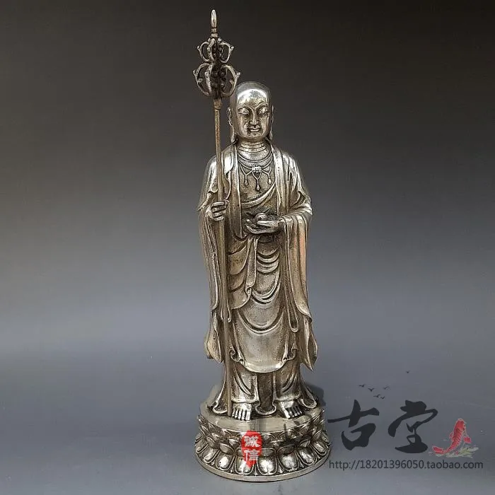 

Special Price Antique Brass Plated With Silver And White Copper, Large Size Tibetan King Bodhisattva Ornaments, Feng Shui Bronze