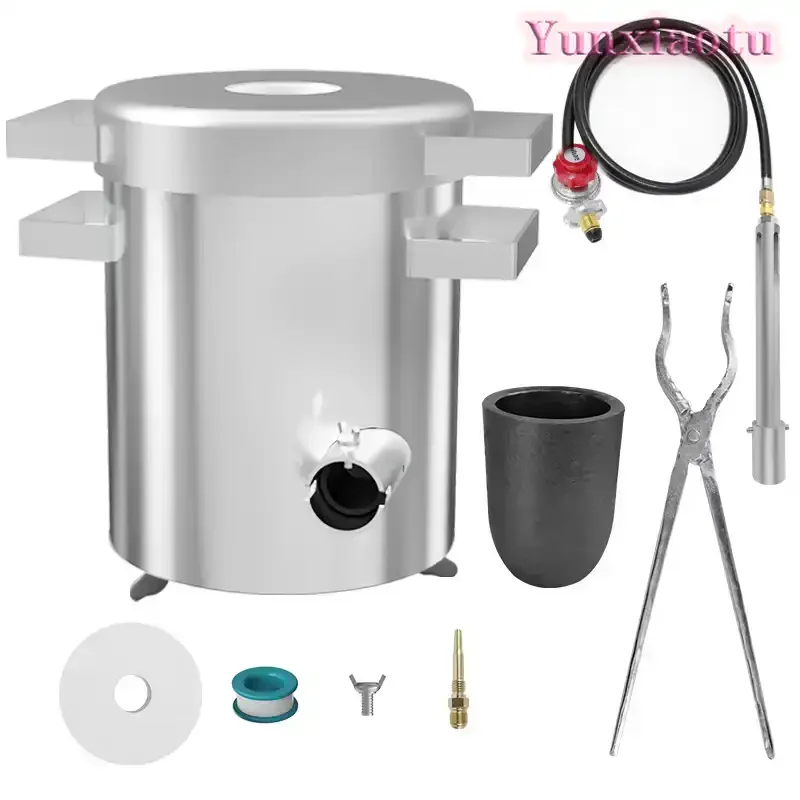 Propane Gas Melting Furnace 6kg 8kg 15kg Stainless Steel Smelting Kit for Gold Silver Copper Aluminum Scrap Metal Recycling