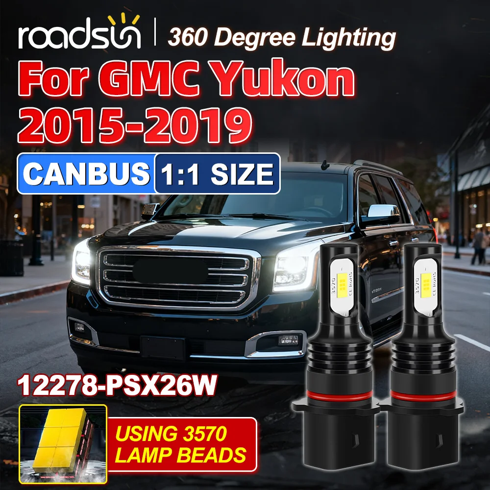 

Светодиод 12278 для GMC Yukon 2015-2019 для мотоцикла, 6000 К, белый, размер 1:1, высокий низкий, простой в установке светодиодные лампы 18000 лм