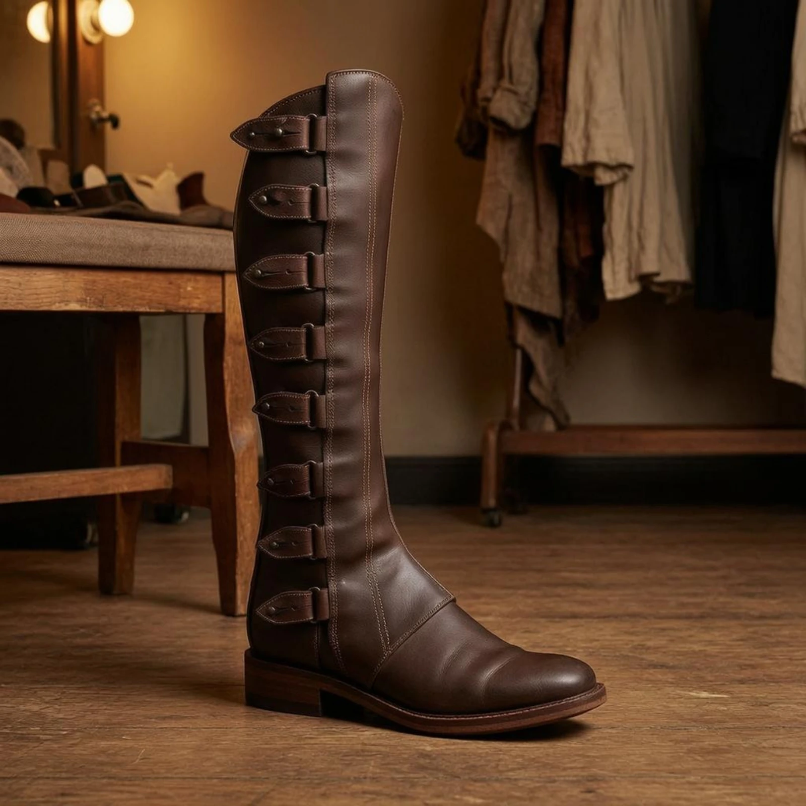 Medieval Renaissance Long Boot Covers Vintage High‑Leg Gaiters Leg Guards Retro Cosplay Costume Props for Stage Show Halloween image 2