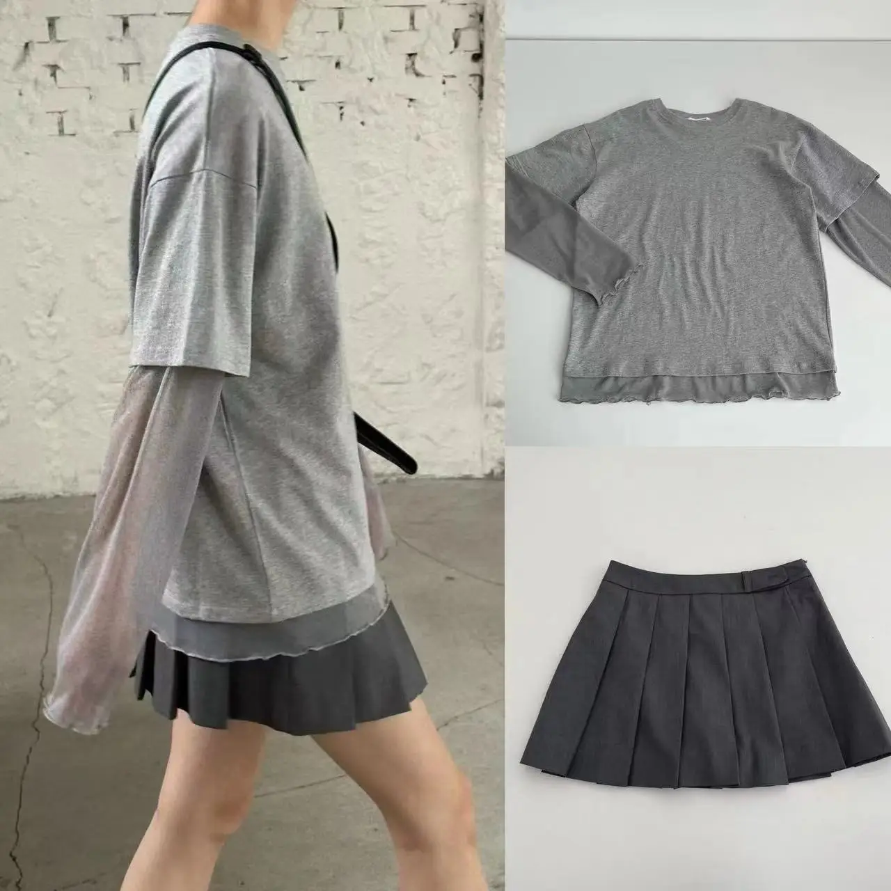 

Faionable Self Serv*ce Patchwork Lace Sve Thin Long Sve T-irt Spring Summer New Arrival Women's Cotton Top
