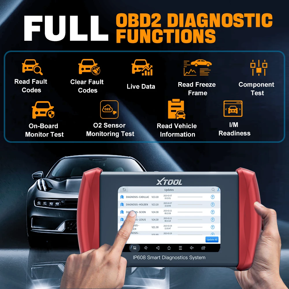 XTOOL Inplus IP608 Full System Car Diagnostic Tools CANFD Oil/EPB/SAS/BMS/TPMS Reset ,ect 30+Service  Lifetime Free Update