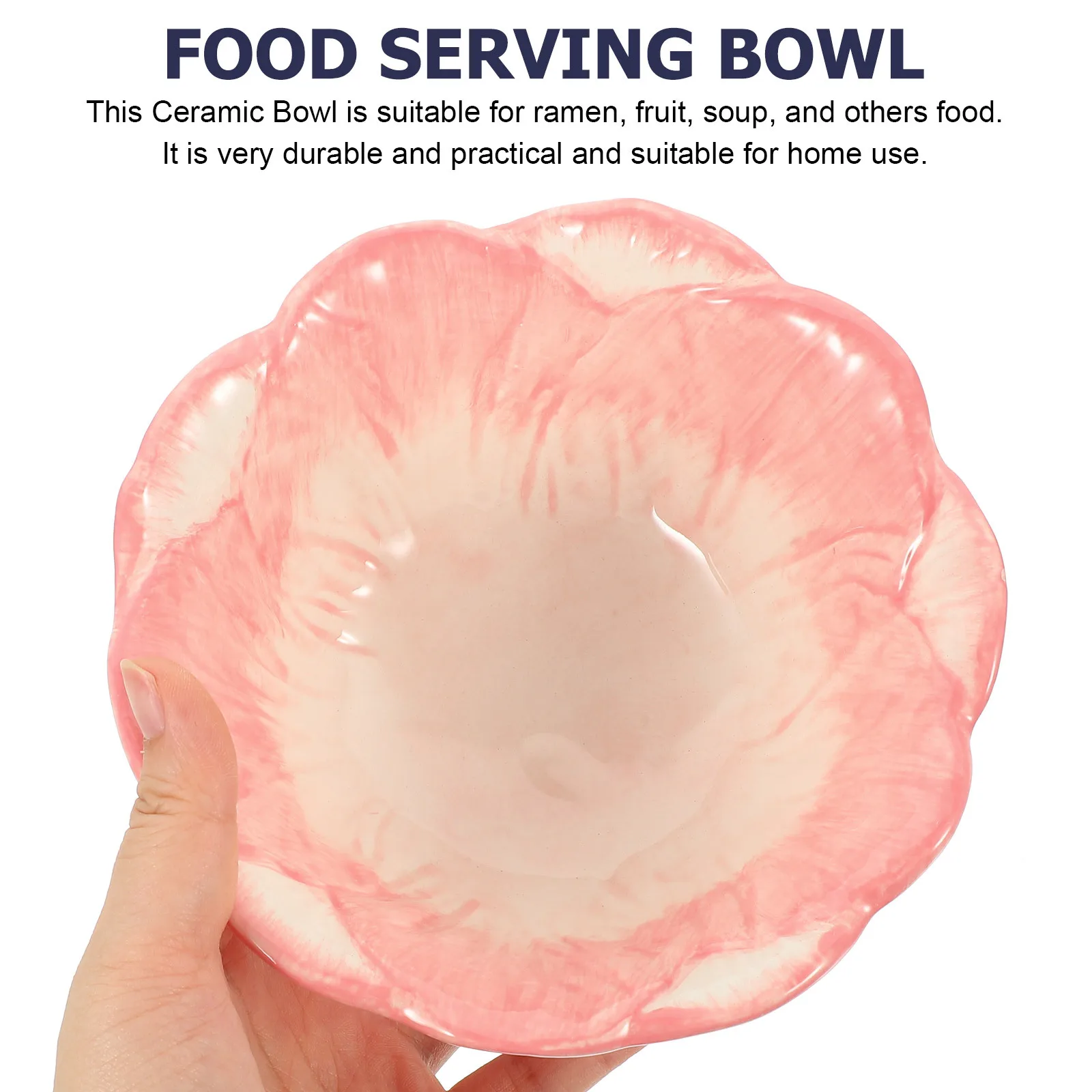 

Ceramic Cabbage Shape Food Bowl Hand Painted Oatmeal Dessert Bowl Reusable for Home Office Wedding Kitchen Use