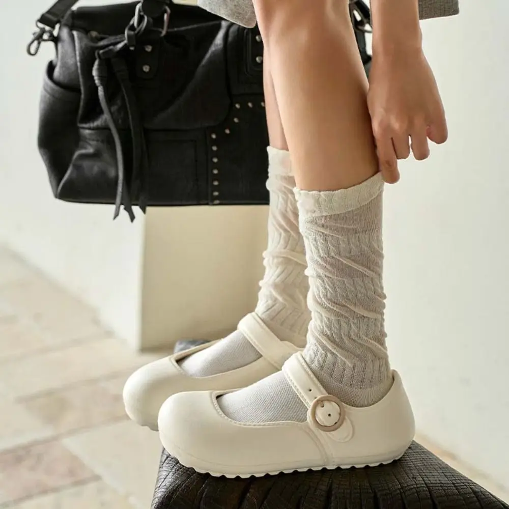 

Sweet Candy Color EVA MaryJane Slippers Anti-slip Lolita Square Toe Ballerina Flats Soft Sole EVA Ballet Shoes Girl