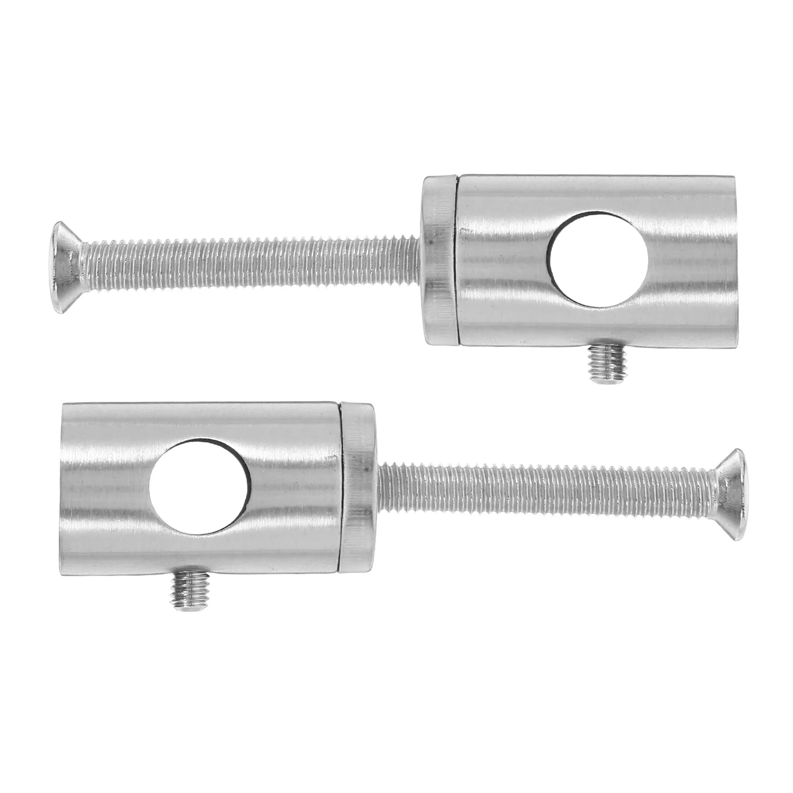 Stainless Steel Handrail Connectors 2 Pack Round Bar Joint Fittings Easy Install for Home and Commercial