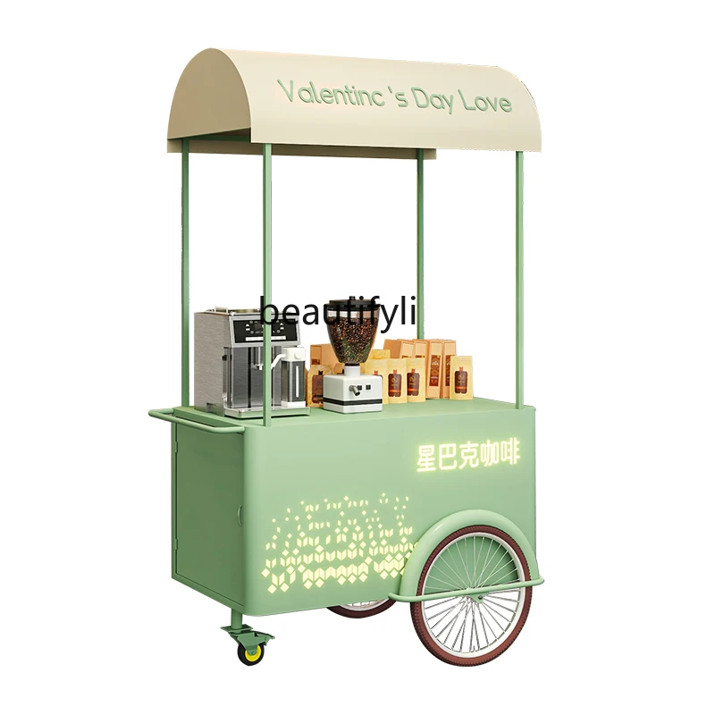 Outdoor wrought iron pedestrian street snack dining car shopping mall cart scenic mobile display car